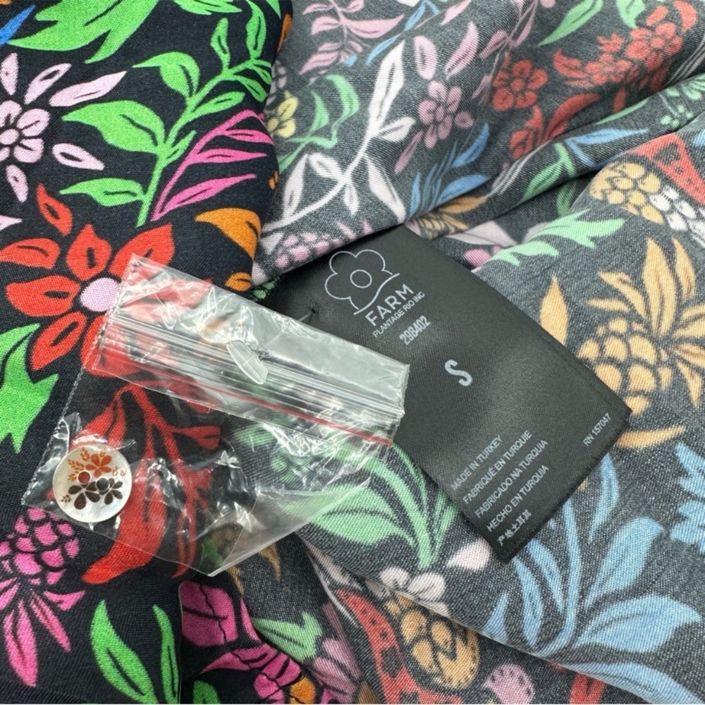 Farm Rio Tropical Garden Lenzing™ Ecovero™ Viscose Midi Dress Small New FLAWED - Picture 15 of 16